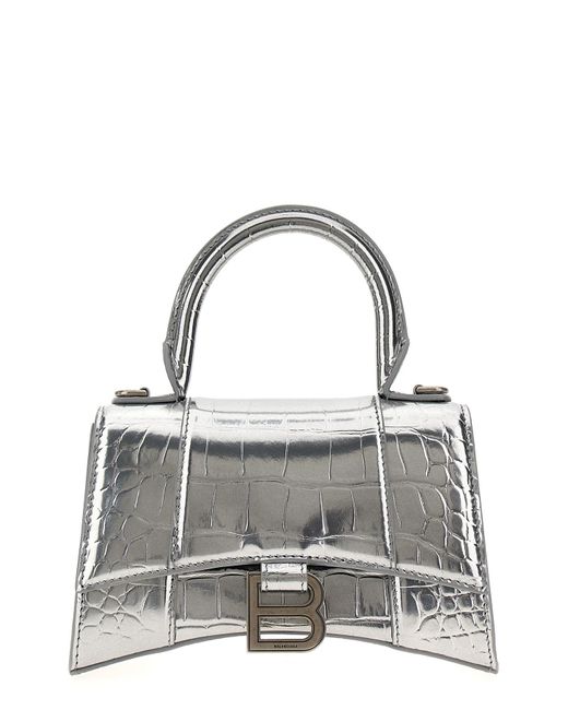 Balenciaga Metallic Handtasche "Hourglass Xs"