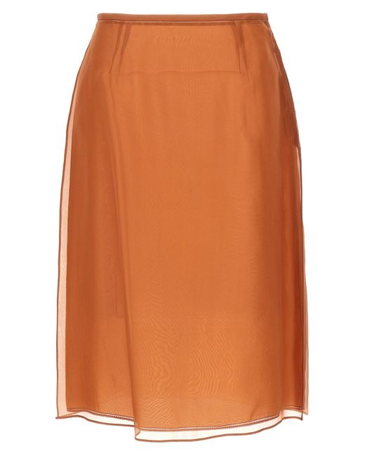 Prada Orange Organza Skirt