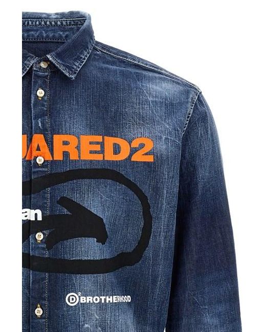 Camicia denim '6495 Arrow R Dan' di DSquared² in Blue da Uomo
