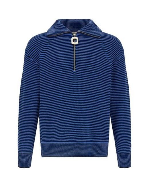 J.W. Anderson Blue Half Zip Sweater for men