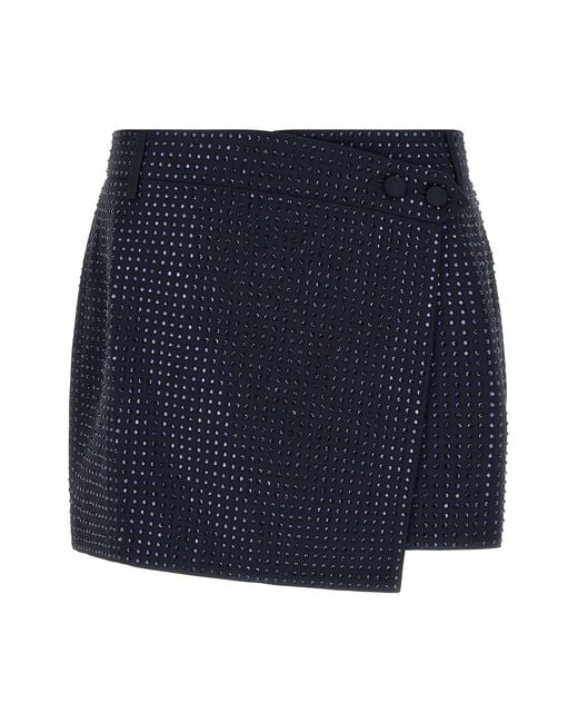 Pinko Blue 'soave' Skirt With Rhinestones