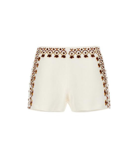 Ermanno Scervino Natural Embroidery Shorts