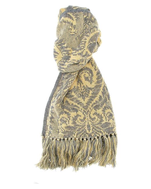 Etro White 'Barocco' Jacquard Scarf