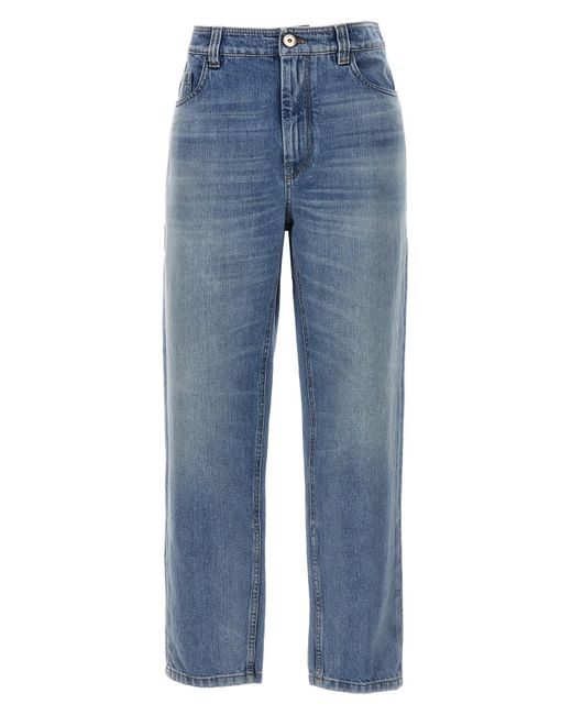 Brunello Cucinelli Blue Jeans Mit Geradem Bein