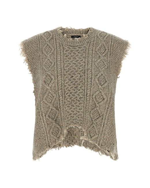 R13 Green 'boyfriend Cable' Vest