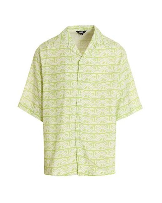 Camicia 'Waved Logo' di Gcds in Yellow da Uomo