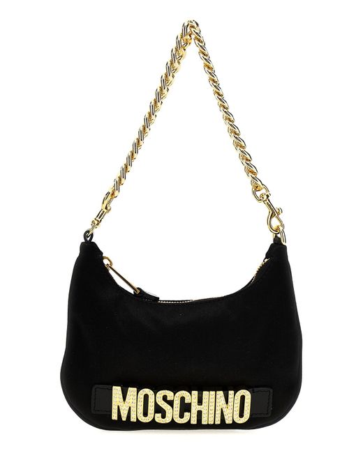 Moschino Black Handtasche Mit Logo