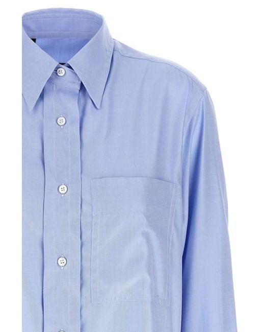 Camicia Cotone Sea Island di Brioni in Blue