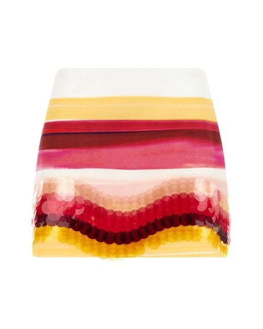 Fendi Pink Striped Cotton Skirt