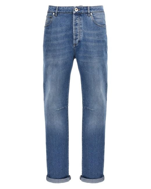 Brunello Cucinelli Jeans Mit Logostickerei in Blue für Herren