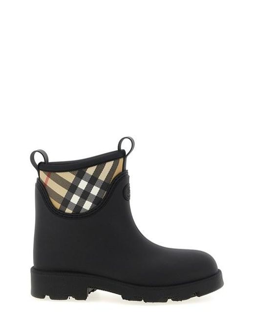 Burberry Black 'marsh Stamp' Ankle Boots