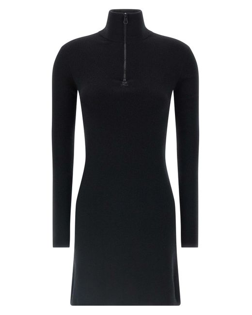 Courreges Black Wool Knit Dress