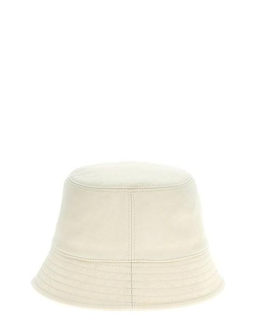 Bucket hat patch logo di Moncler in Natural