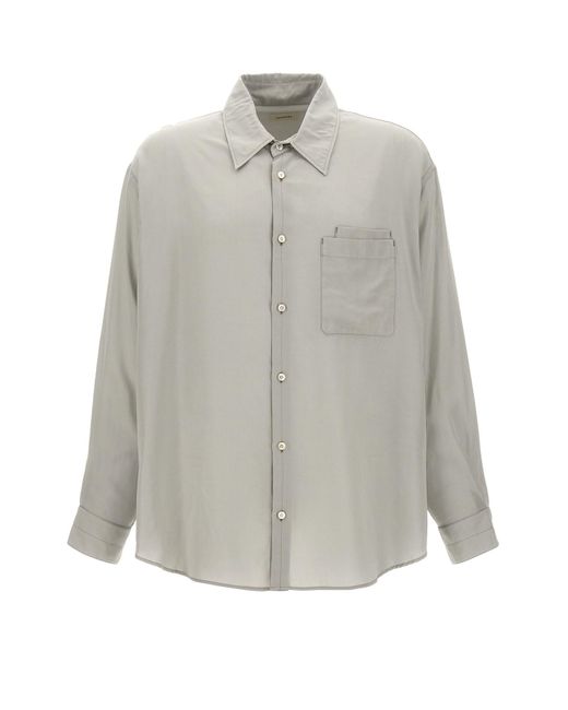 Lemaire Gray 'double Pocket' Shirt for men