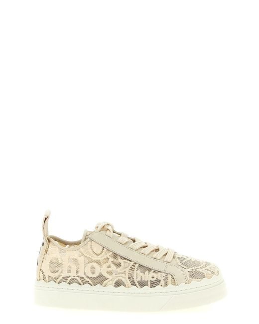 Chloé Natural Chloé 'Lauren' Low-Top Sneakers