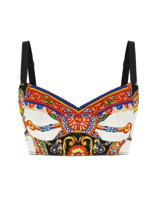 Dolce & Gabbana Pink 'carretto' Crop Top