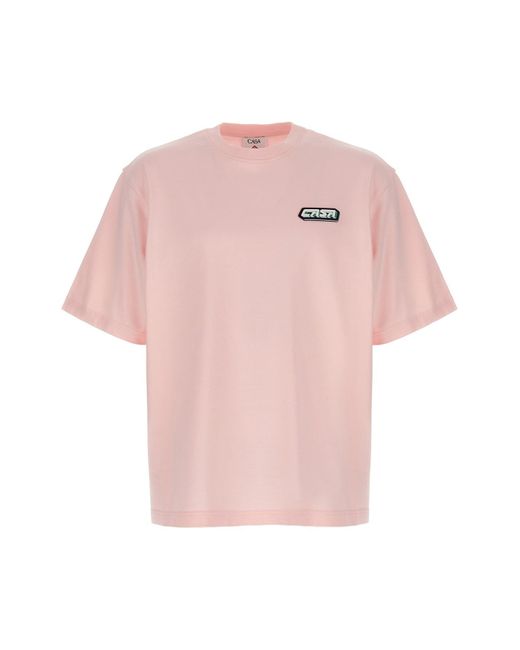 Casablanca T-Shirt "Casa Racing" in Pink für Herren