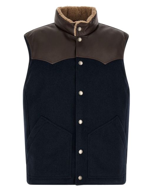 Brunello Cucinelli Blue 'paneled' Vest for men