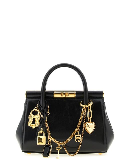 Dolce & Gabbana Black 'marlene Mini' Handbag With Charms