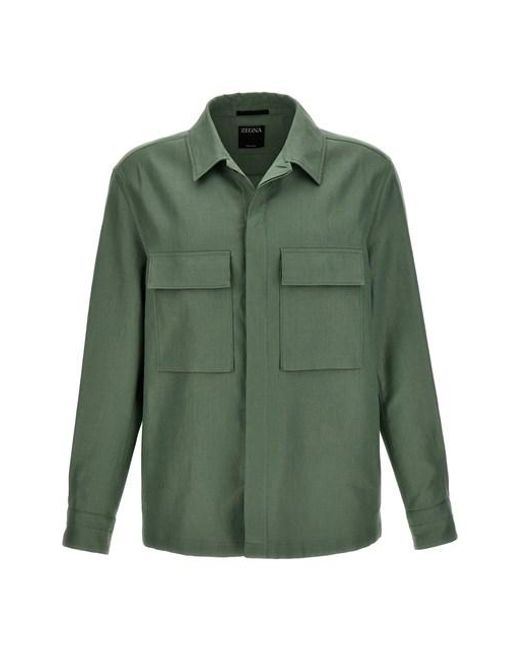 Zegna Green Linen Jacket for men