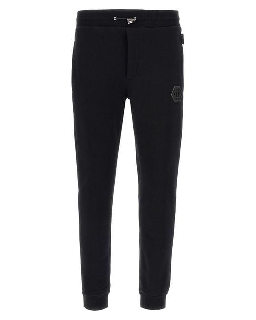 Philipp Plein Blue Logo Patch joggers for men