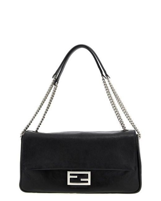 Borsa a spalla 'Baguette Chain Large' di Fendi in Black