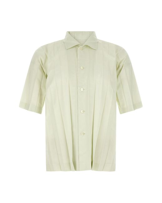 Homme Plissé Issey Miyake White 'edge' Shirt for men