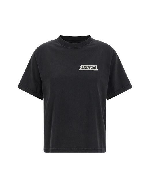 Balenciaga Black 'masking Tape' T-shirt