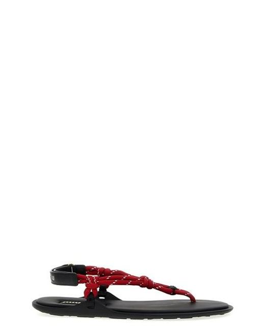 Sandalo 'Riviere' di Miu Miu in Red