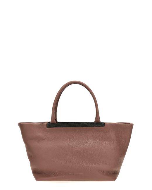 Brunello Cucinelli Brown 'monile' Shopping Bag
