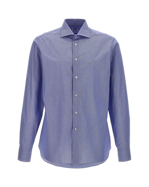 Borriello Blue 'falso Unito' Cotton Shirt for men