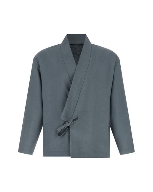 KENZO Blue Kimono Blazer for men