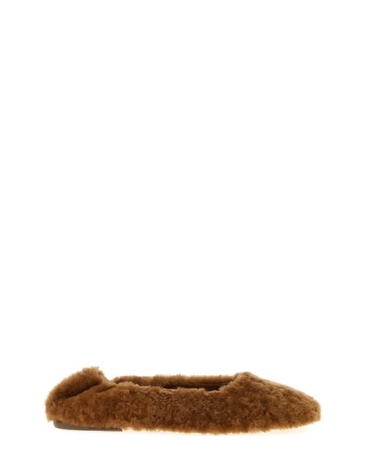 Dries Van Noten Brown Fur Ballet Flats