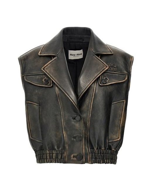 Gilet Crop di Miu Miu in Black