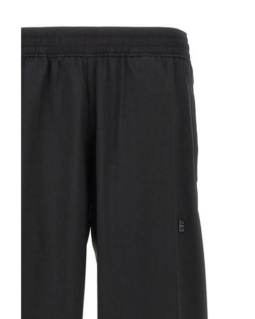 Pantalone placcetta logo di Givenchy in Black da Uomo