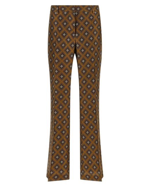 Alberto Biani Brown Tie-print Pants