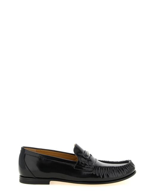 Fendi Black ' Scrunch' Loafers for men