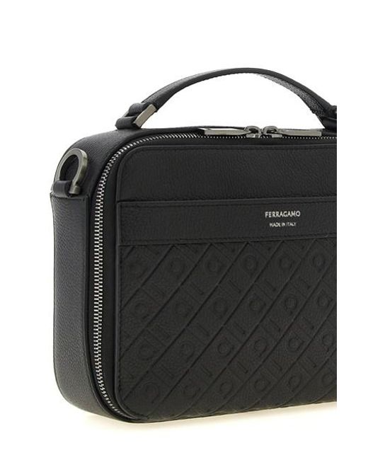 Tracolla Monogram' di Ferragamo in Black da Uomo
