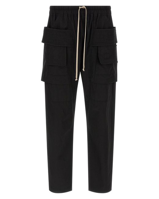 Rick Owens Black 'creatch Cargo Drawstring' Pants for men