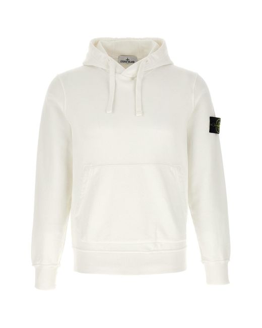 Stone Island White '6100062' Hoodie for men