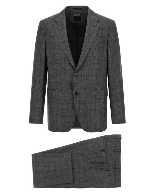 Zegna Black Square Flannel Dress for men