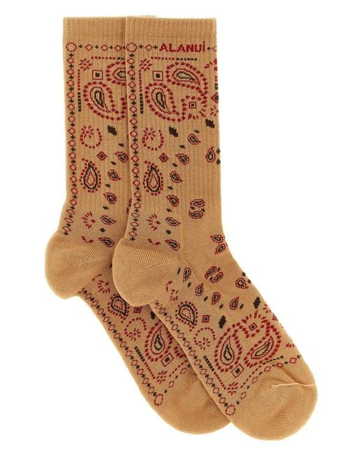 Alanui Brown 'bandana' Socks