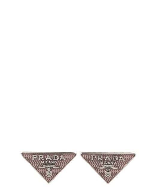 Prada Logo Earrings Lyst