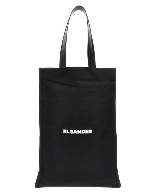 Jil Sander Black Cotton Tote Bag
