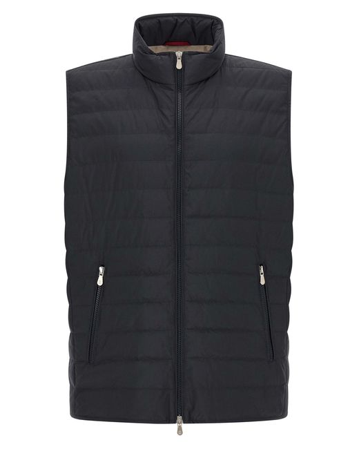 Brunello Cucinelli Black Quilted Vest for men