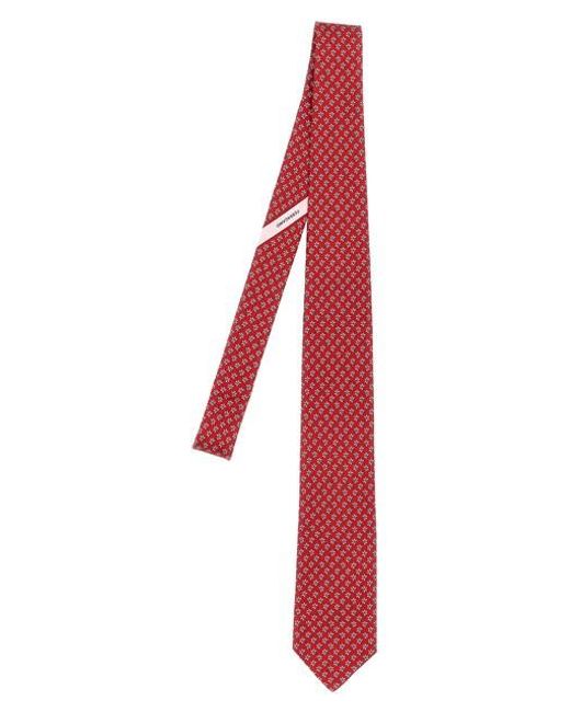 Ferragamo Red 'api' Tie for men