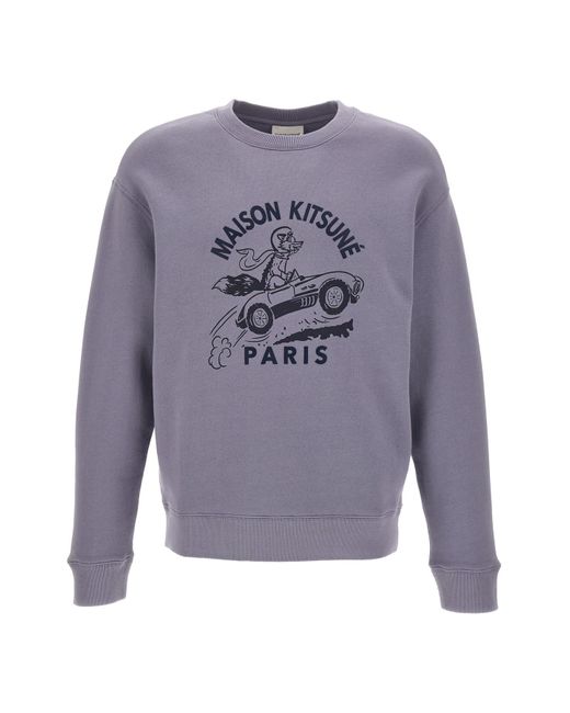 Maison Kitsuné Gray 'racing Fox' Sweatshirt for men