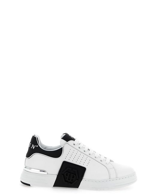 Philipp Plein White 'hexagon' Sneakers for men