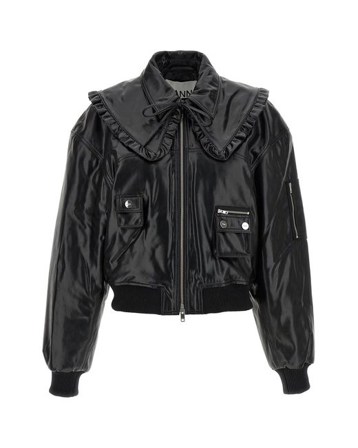 Ganni Black '7093 Future' Bomber Jacket