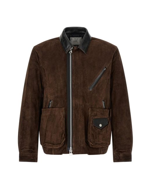 Sacai Brown Suede Blouson for men